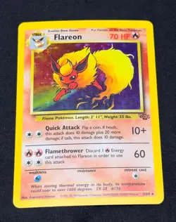 LP Holo Flareon Jungle 3/64 Unlimited Pokemon TCG WOTC - Image 1