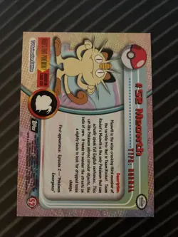 Meowth #52 1999 Topps - Lightly Played - Pokemon - Image 2