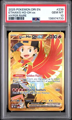 2025 POKEMON DRI EN-DESTINED RIVALS HYPER RARE #239 ETHAN'S HO-OH EX PSA 10 - Image 1
