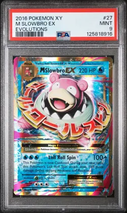 2016 POKEMON XY EVOLUTIONS #27 M SLOWBRO EX PSA 9 - Image 1