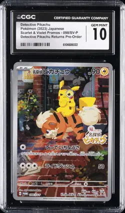 2023 POKEMON S&V DETECTIVE PIKACHU RETURNS DETECTIVE PIKACHU CGC 10 GEM MINT - Image 1
