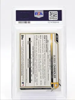 BUBBA CHANDLER 2021 BOWMAN CHROME DRAFT 1ST BLACK & WHITE RAYWAVE PSA 9 Q1825 - Image 2