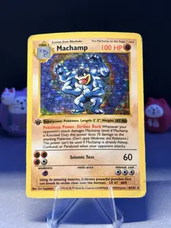 1999 Machamp 8/102 Base Set 1st Edition Holo Rare Vintage Pokemon TCG WOTC - Image 1