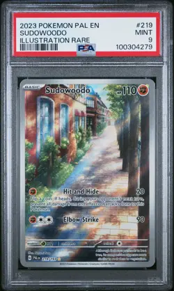 2023 POKEMON PAL EN-PALDEA EVOLVED ILLUSTRATION RARE #219 SUDOWOODO PSA 9 - Image 1