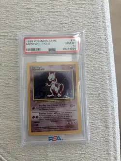 1999 POKEMON BASE SET UNLIMITED #10 MEWTWO-HOLO PSA 10! BEST PRICE ON EBAY! - Image 1