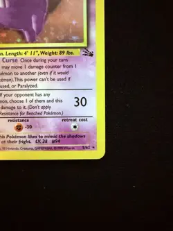 1999 Gengar 5/62 Fossil *1st EDITION* Holo Rare Vintage Pokemon TCG WoTC - Image 5