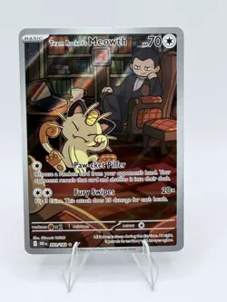 Pokemon Team Rocket's Meowth 203/182 Sv10: Destined Rivals Holo Illustration Ra… - Image 1