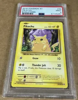 2016 POKEMON XY EVOLUTIONS #35 PIKACHU PSA 9 MINT! - Image 1
