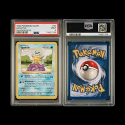 1999 Pokemon Base Set Shadowless Unlimited #63 Squirtle PSA 9 Mint - Image 1