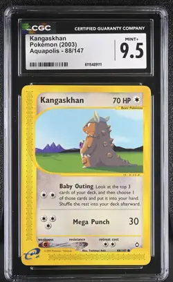 CGC MINT+ 9.5 Pokemon Kangaskhan 88/147 2003 Aquapolis - Image 1
