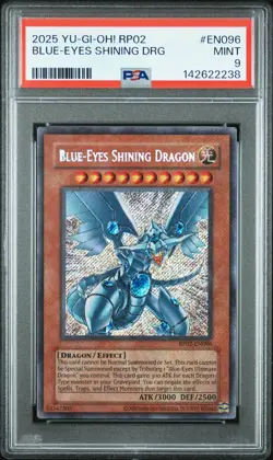 2025 YU-GI-OH! RP02-RETRO PACK 2 #EN096 BLUE-EYES SHINING DRAGON PSA 9 - Image 1