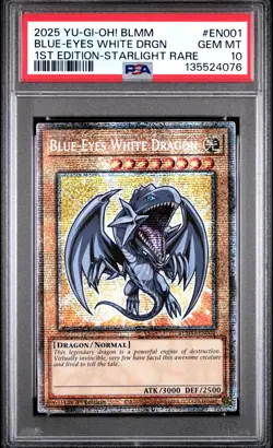 Blue Eyes White Dragon BLMM-EN001 1st Edition Starlight Rare Yugioh PSA 10 *076 - Image 1