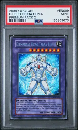 2008 YU-GI-OH! PREM PACK 2 #EN009 ELEMENTAL HERO TERRA FIRMA PSA 9 - Image 1