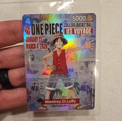 One Piece Monkey D. Luffy US Voyage College Basketball Promo Card (Sealed) - Image 1