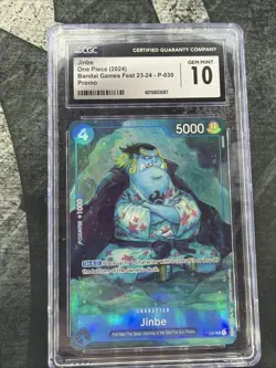 Jinbe P-030 CGC 10 Bandai Games Fest 23-24 One Piece Card English - Image 1