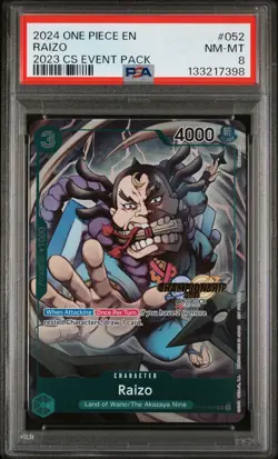 2024 ONE PIECE CHAMP 2023 EVENT PACK #052 RAIZO PSA 8 - Image 1