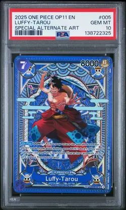 2025 ONE PIECE OP11-A FIST OF DIVINE SPEED #005 LUFFY-TAROU PSA 10 - Image 1