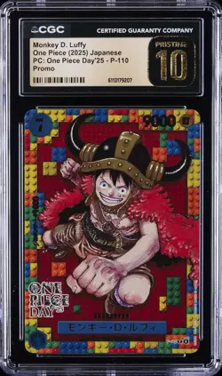 2025 ONE PIECE JPN PC: ONE PIECE DAY '25 - PROMO MONKEY D LUFFY CGC 10 PRISTINE - Image 1