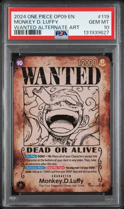 2024 ONE PIECE OP09-EMPERORS IN THE NEW WORLD #119 MONKEY D. LUFFY PSA 10 - Image 1
