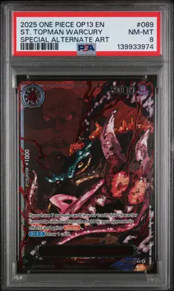 2025 ONE PIECE OP13-CARRYING ON HIS WILL ALT ART ST. TOPMAN WARCURY PSA 8 - Image 1