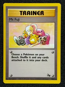 Mr. Fuji 58/62 Base Set Series Fossil Uncommon Pokemon TRAINER Card WOTC 1999 NM - Image 1