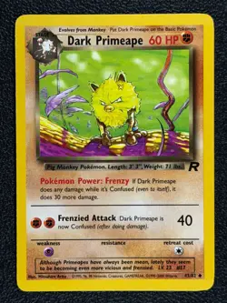 Dark Primeape 43/82 Base Set Series Team Rocket Uncommon Stage 1 Pokemon Card NM - Image 1