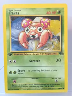 Paras 59/64 1st Edition Jungle Set Vintage Pokemon TCG Card LP/NM - Image 1