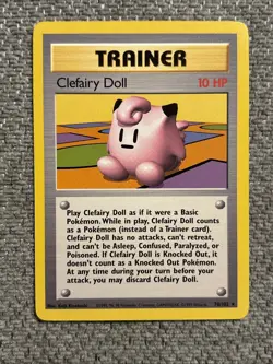 Pokemon TCG Clefairy Doll Trainer Base Set, 70/102 Rare Card NM / LP - Image 1