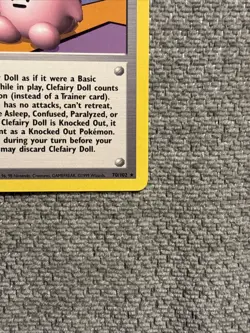 Pokemon TCG Clefairy Doll Trainer Base Set, 70/102 Rare Card NM / LP - Image 2