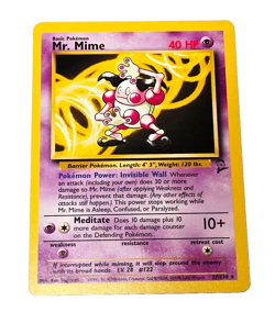 Pokemon TCG Mr. Mime Base Set 2 27/130 WOTC 2000 Rare English Vintage Card - Image 1