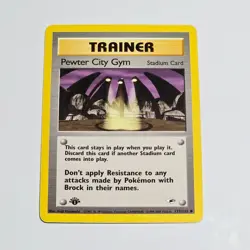 Pokemon TCG Pewter City Gym 1st Edition Trainer Stadium Card Gym Heroes 115/132 - Image 1