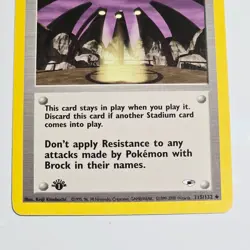 Pokemon TCG Pewter City Gym 1st Edition Trainer Stadium Card Gym Heroes 115/132 - Image 3