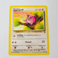 Pokemon Jigglypuff Base Set 2 77/130 WOTC 2000 Common TCG Card Kagemaru Himeno - Image 1