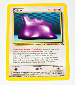 Pokemon TCG Fossil Ditto Rare 18/62 Unlimited WOTC 1999 Vintage Card - Image 1