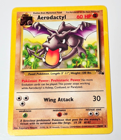 Pokemon TCG Fossil Aerodactyl Rare 16/62 Unlimited WOTC 1999 Vintage Card - Image 1