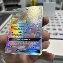 Pokemon TCG Blastoise GX Secret Rare Card 218/214 Unbroken Bonds - Image 3