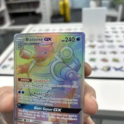 Pokemon TCG Blastoise GX Secret Rare Card 218/214 Unbroken Bonds - Image 4