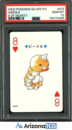 Pokemon 2000 Weedle 013 8 Of Hearts Pokemon Silver Playing Cards Japanese PSA 10 - Image 1