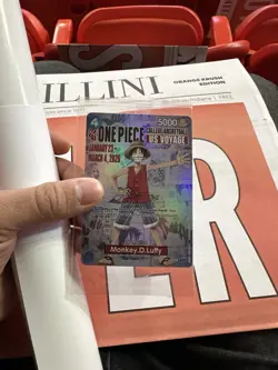 One Piece Card Game Monkey D. Luffy Promo US Voyage College Basketball 2026 Holo - Image 3