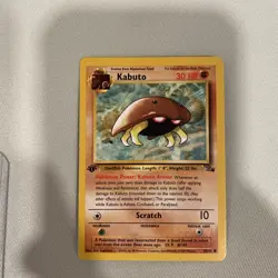 Kabuto 1st Edition Fossil Set 50/62 Pokemon WOTC Common Card NM Vintage English - Image 1