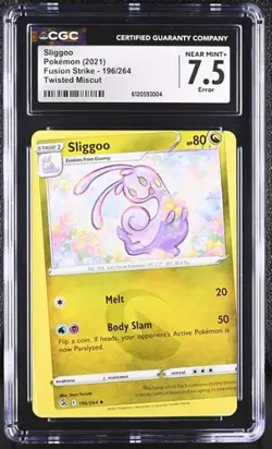 TWISTED MUSCUT ERROR Sliggoo CGC 7.5 Unique / Rare Pokemon Card - Image 1