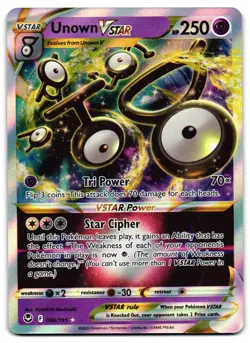 Unown VSTAR 066/195 - Silver Tempest Rare VSTAR Pokemon TCG Holo - NM Card - Image 1