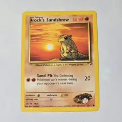 Brock's Sandshrew 72/132 Gym Heroes WotC Pokemon TCG 2000 Common Card 50HP Lv20 - Image 1