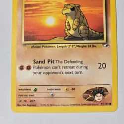 Brock's Sandshrew 72/132 Gym Heroes WotC Pokemon TCG 2000 Common Card 50HP Lv20 - Image 3