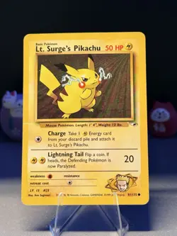 Vintage LT. SURGE'S PIKACHU - 81/132 - Gym Heroes - Pokemon Card - Image 1