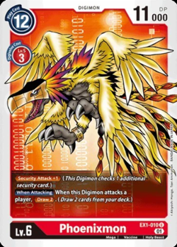 Phoenixmon - Uncommon - EX1-010 U Digimon TCG Card - Red - Image 1
