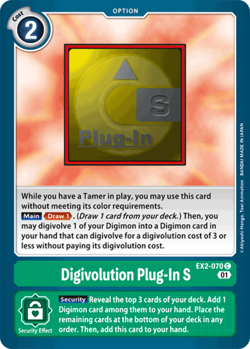 Digivolution Plug-In S EX2-070 C Common Green Digimion TCG Card Playset - Image 2