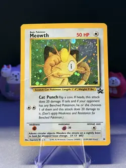 Meowth GB Promo 10 Holo Pokemon Card WOTC Black Star 2000 - Image 1