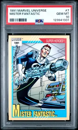 1991 MARVEL UNIVERSE #7 MISTER FANTASTIC PSA 10 - Image 1