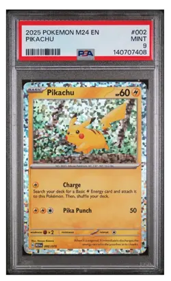 PSA 9 Mint 2025 Pokemon M24 En Pikachu #002 - Image 1